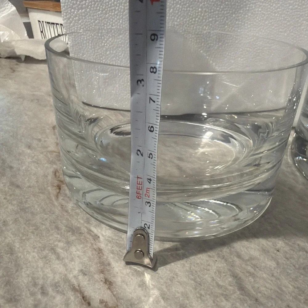 Vtg Set Of 2 Krosno‎ Poland Glass Bowls